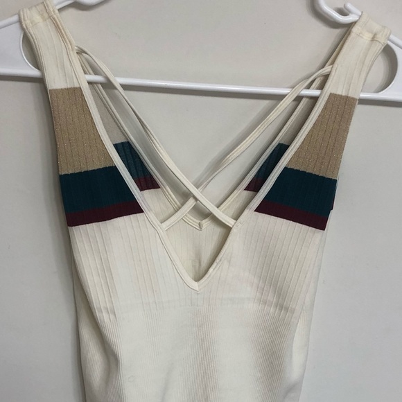 Cream/white green maroon and gold sparkle bodysuit - Picture 3 of 5